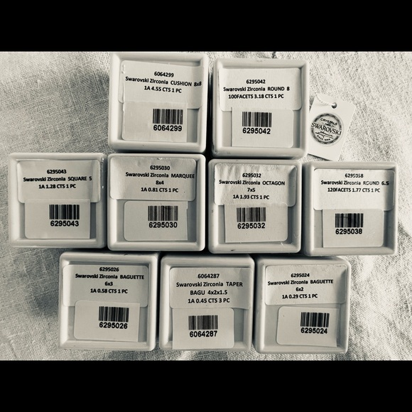 Swarovski ZIRCONIA clear stones multi-sizes,9 pcs - Picture 10 of 11